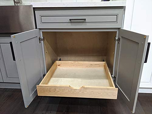 ELYSIAN Soft Close Wooden Cabinet Sliding Shelf Base Kitchen Bathroom Vanity Under Sink Pull Out Organizer Drawer Roll Out Wood Box Storage Shelve (26 Inch (26''W x 22''D)