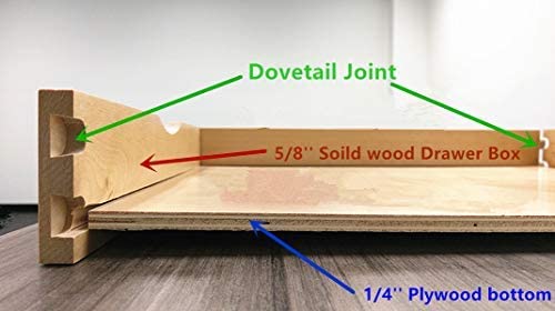 ELYSIAN Roll Wood Tray Drawer Box Kitchen Organizer, Cabinet Slide Out Shelve Pull-Out Shelf, 2 Pack Full Extension Side Sliders 2 Rear Mounting Brackets