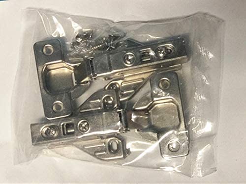 2 Piece Clip on Soft Close Hinges 105 Degree, Self Closing, Frameless, with Mounting Plates Full Overlay Premium Included Screws, 1 Pair 00mm Kitchen Cabinet Furniture Hardware