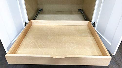 26'' Width Drawer Roll Wood Tray Drawer Box Kitchen Organizer Cabinet Slide  Out Shelve, Pull-Out Shelf, Pantry Organization & Storage w/ Sliders-- DIY