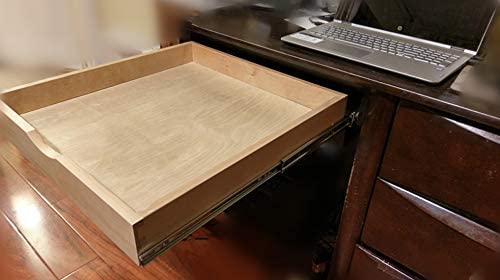 ELYSIAN Roll Wood Tray Drawer Box Kitchen Organizer, Cabinet Slide Out Shelve Pull-Out Shelf, 2 Pack Full Extension Side Sliders 2 Rear Mounting Brackets