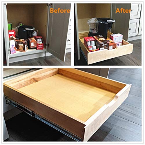 ELYSIAN Soft Close Wooden Cabinet Sliding Shelf Base Kitchen Bathroom Vanity Under Sink Pull Out Organizer Drawer Roll Out Wood Box Storage Shelve (20 Inch (20''W x 22''D)