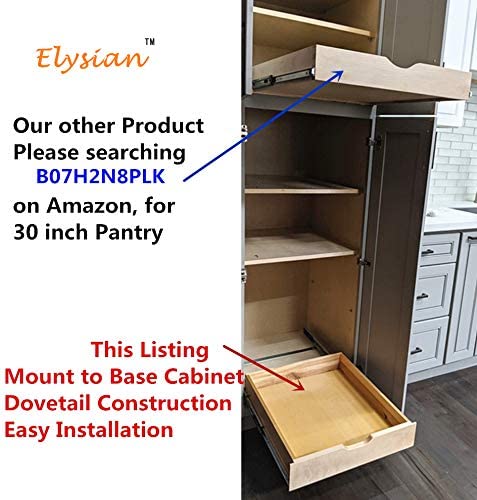 ELYSIAN Soft Close Wooden Cabinet Sliding Shelf Base Kitchen Bathroom Vanity Under Sink Pull Out Organizer Drawer Roll Out Wood Box Storage Shelve (26 Inch (26''W x 22''D)
