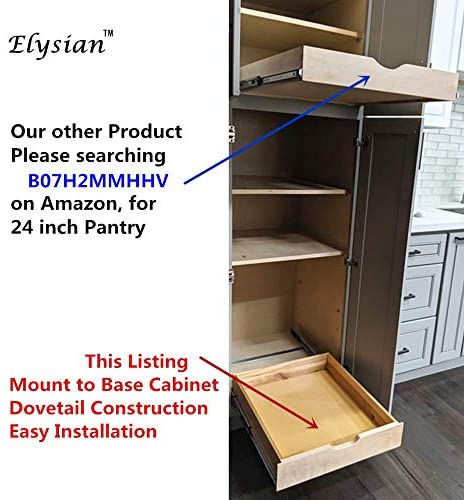 ELYSIAN Soft Close Wooden Cabinet Sliding Shelf Base Kitchen Bathroom Vanity Under Sink Pull Out Organizer Drawer Roll Out Wood Box Storage Shelve (20 Inch (20''W x 22''D)