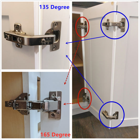 1 Piece Lazy Susan Hinge Face Frame Plate for Floded Door, Kitchen Cabinet Corner Door Hinges Metal Lasy Susan Cabinet Corner Hardware Cabinet Door Hinges Corner Cabinet Replacement 135 Degree open