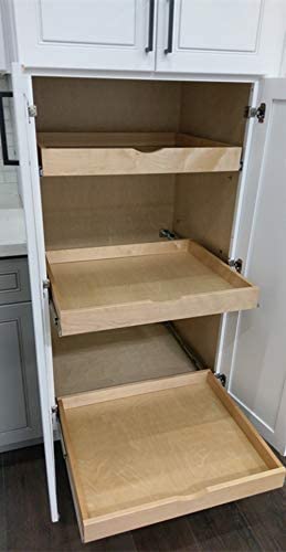 Fully Assembled Under Sink Organizers Storage Dovetail Drawer Rollout Drawer  Wood Tray Cabinet Slide Out Shelve Pull-out Shelf Organization 