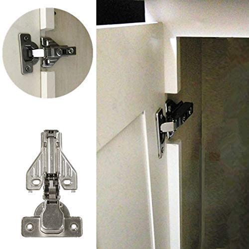 2 Piece Clip on Soft Close Hinges 105 Degree, Self Closing, Frameless, with Mounting Plates Full Overlay Premium Included Screws, 1 Pair 00mm Kitchen Cabinet Furniture Hardware