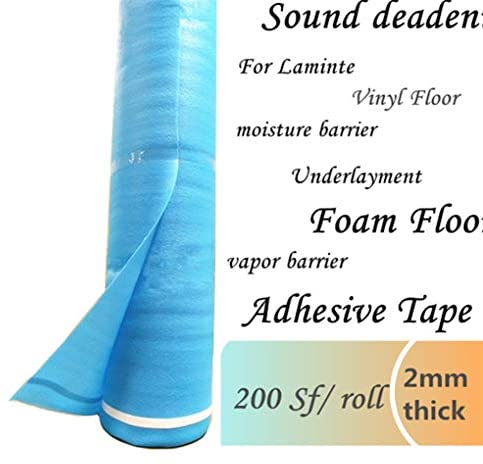 200 Sqft 3mm Underlayment for Laminate Flooring 3in1 Vapor Barrier Flooring Underlayment w/Overlap & Tape. Moisture Barrier Underpad Underlay for Laminate Flooring, Hardwood Floor, Vinyl Floor