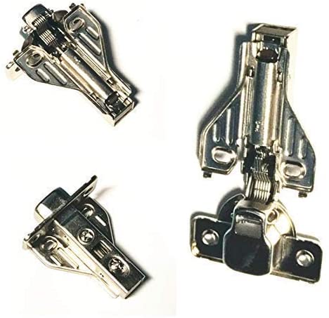 2 Piece Clip on Soft Close Hinges 105 Degree, Self Closing, Frameless, with Mounting Plates Full Overlay Premium Included Screws, 1 Pair 00mm Kitchen Cabinet Furniture Hardware